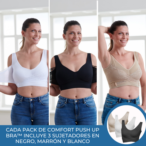 Sutiã Push-Up Sem Costura Confortável Pacote com 3 Unidades